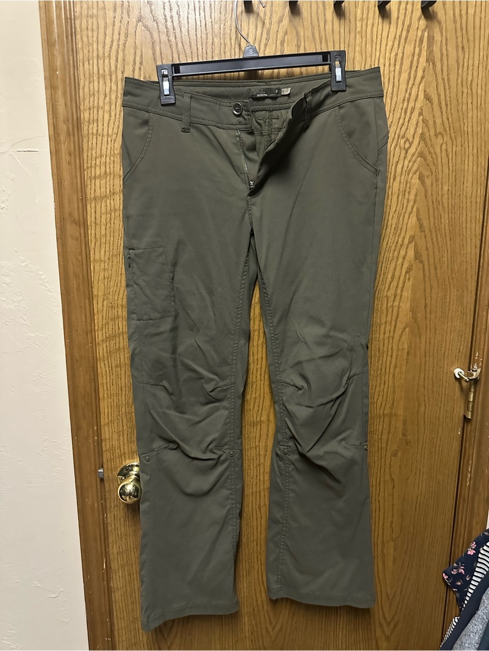prAna Women’s Size 8 Olive Green Hiking Pants Roll Up Stretch Outdoor